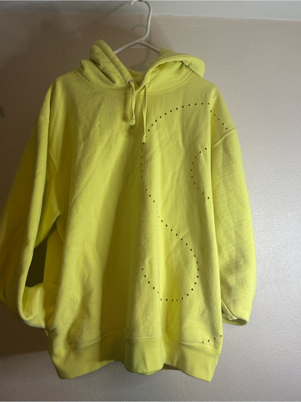 Supreme Yellow Hoodie with Red Logo Tag
